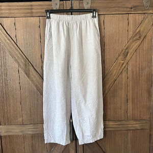 Gershon Bram Silver Crinkled Elastic Waist Pull On Pants Size Small EUC